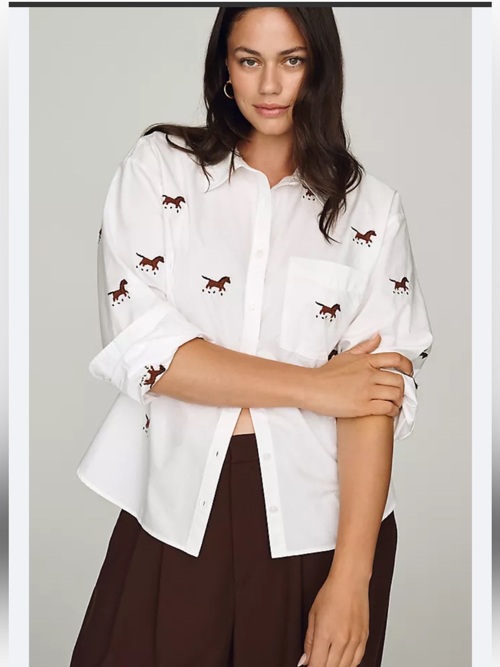 NWT retail $128 size S #Anthropologie. “The Shrunken Bennet Button-down Shirt”.